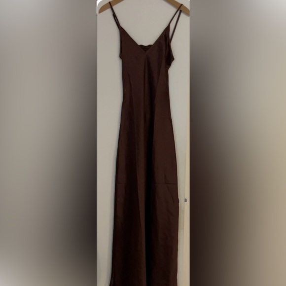NWT HOUSE OF HARLOW 1960 Satin effect BROWN BURGUNDY DRESS. Sz S - Picture 5 of 16